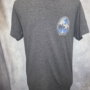 Hurley Charcoal Tee with Blue Graphic